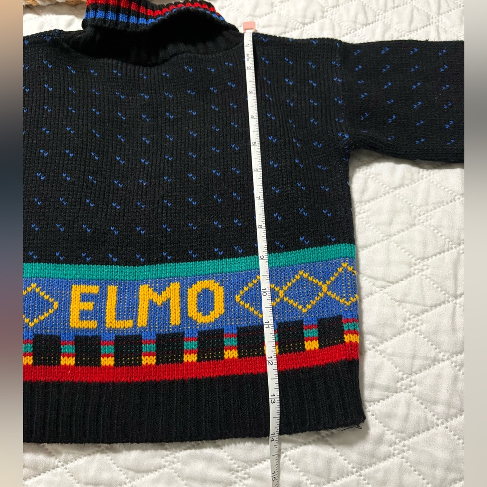 Vintage Sesame Street Elmo Colorblock Turtleneck Sweater - Picture 12 of 12